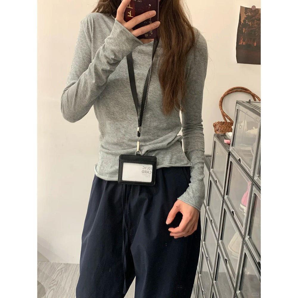 Inner Basic Style Laid-back Long Sleeve T-shirt