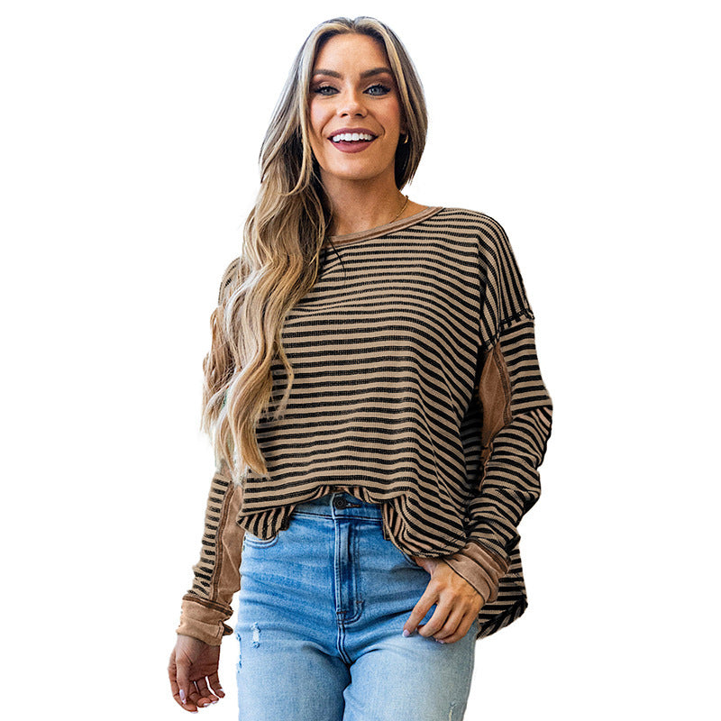 Women's Leisure Pullover All-matching Striped Top
