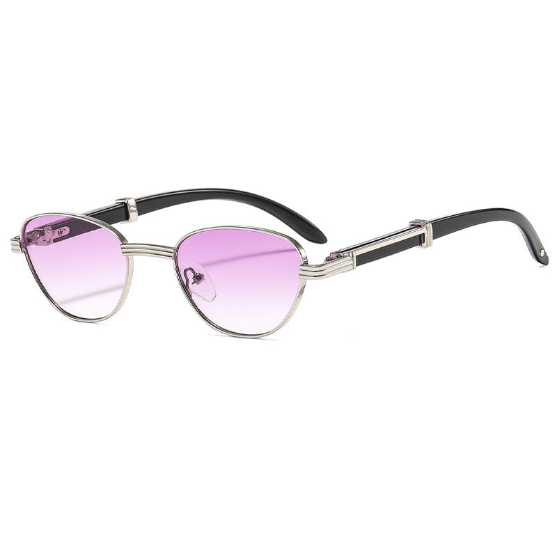 Women's Retro Simple Outdoor Oval Frame UV-proof Sunglasses