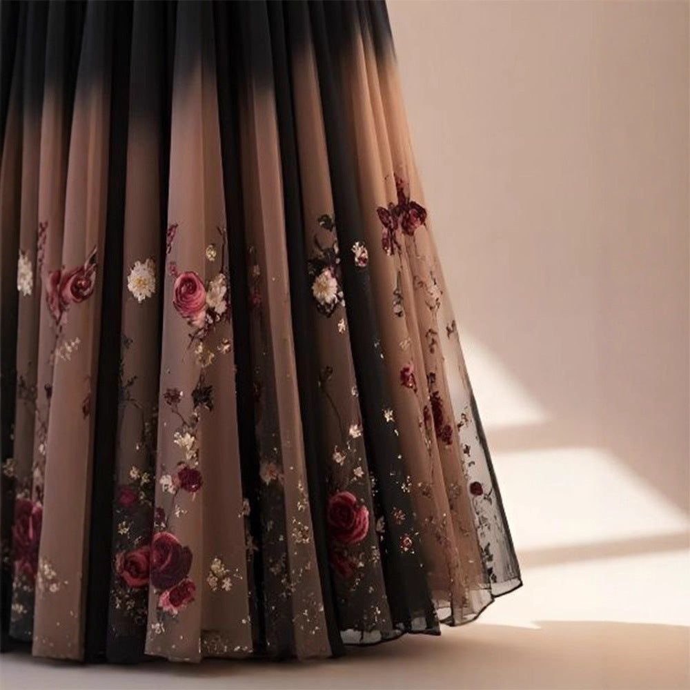 Flab Hiding Gentle Sweet Printed Skirt For Women