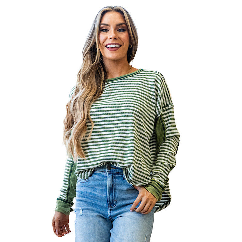 Women's Leisure Pullover All-matching Striped Top