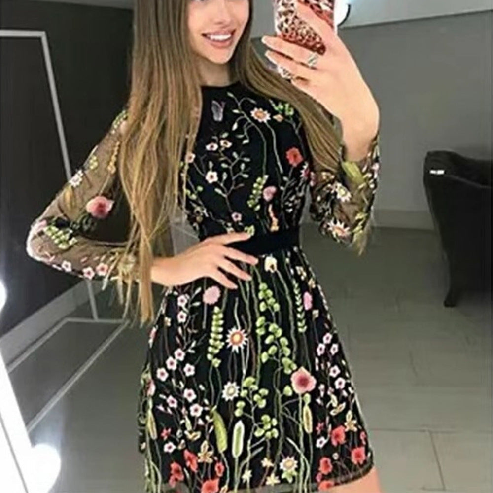 Women's Spring Clothing Dress Embroidery
