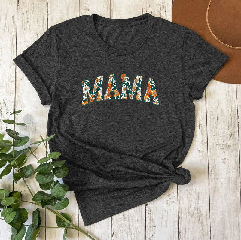 MAMA Mother's Day Letter Printed Casual T-shirt