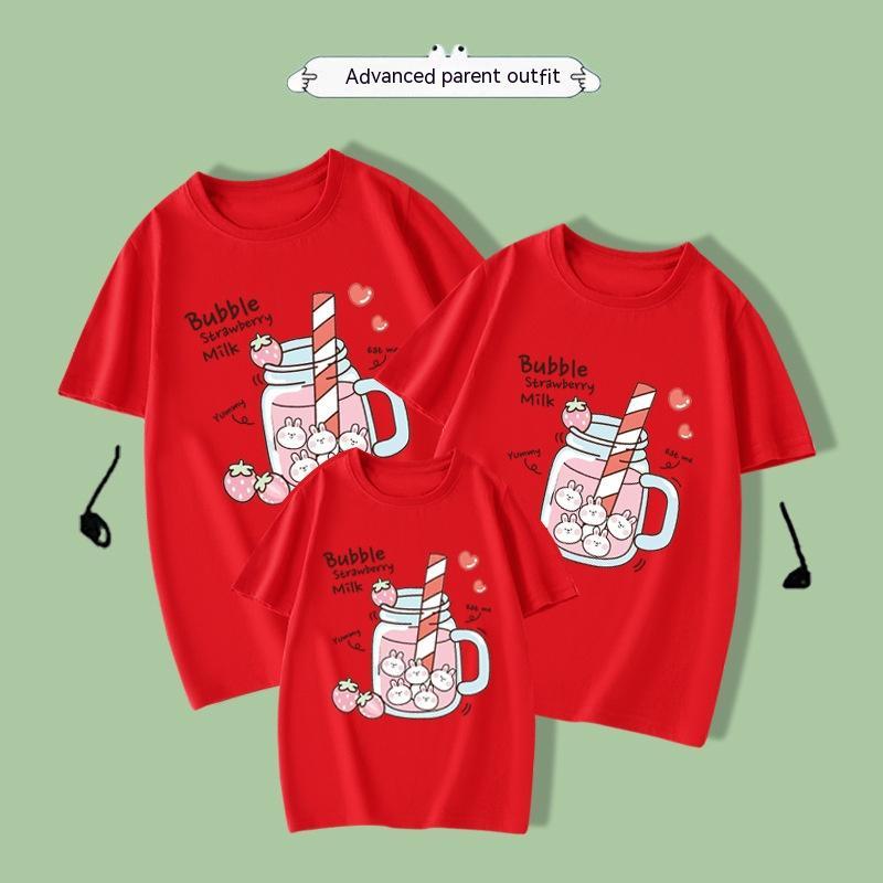 Cute Strawberry Girl T-shirt Short Sleeve