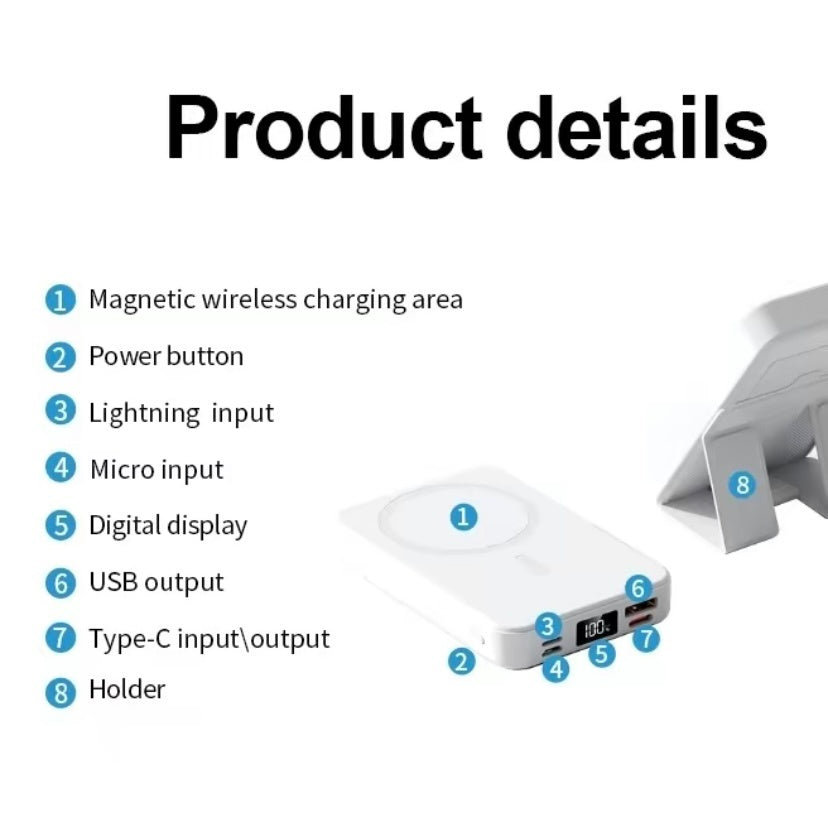 Magnetic Wireless Portable Charger Power Bank 10000mAh
