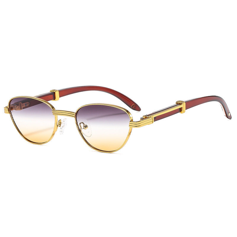 Women's Retro Simple Outdoor Oval Frame UV-proof Sunglasses