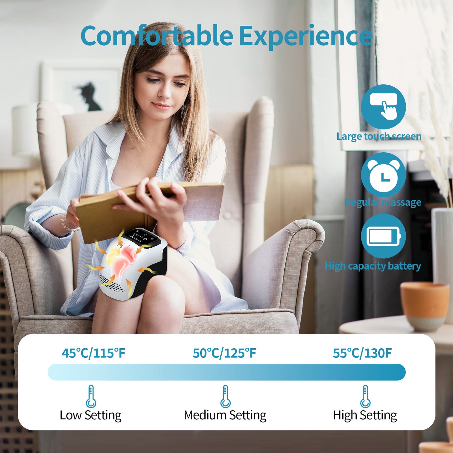 Smart Electric Knee Massager for Home Use