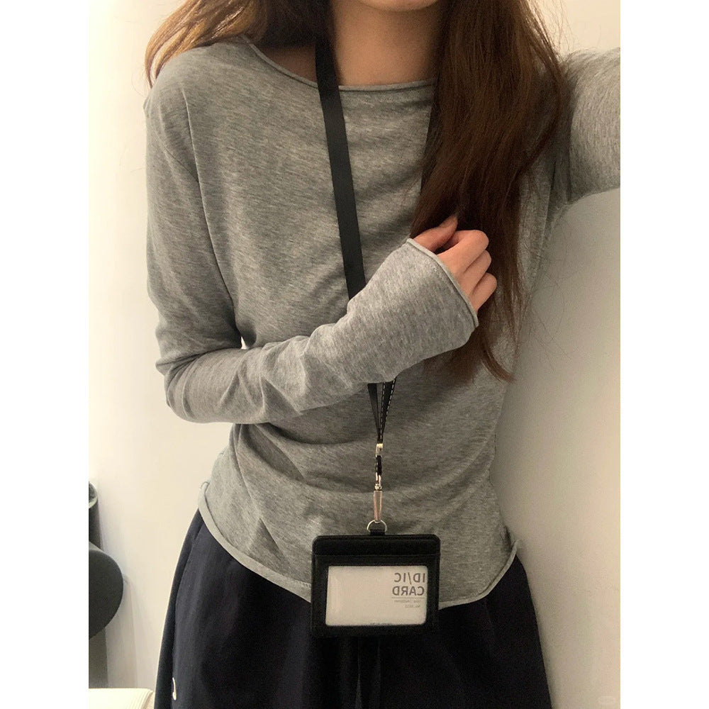 Inner Basic Style Laid-back Long Sleeve T-shirt