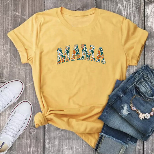 MAMA Mother's Day Letter Printed Casual T-shirt