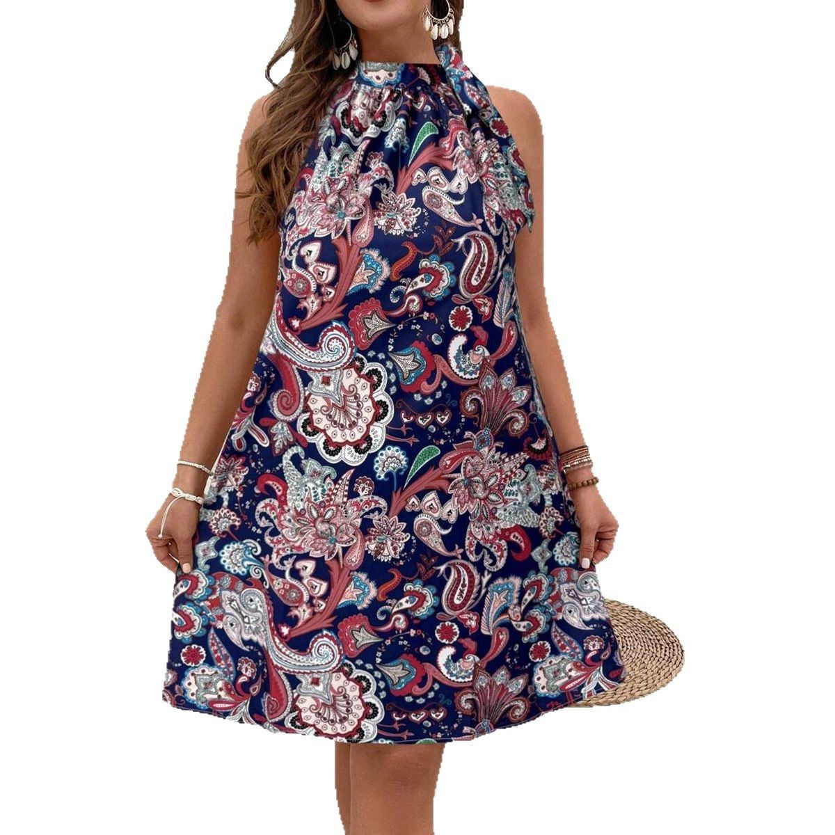 Sleeveless Halterneck Skirt Plus Size