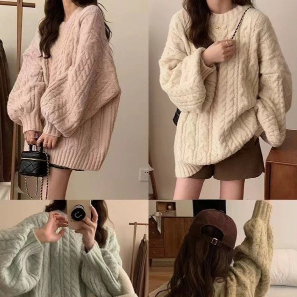 Idle Style Korean Style Loose Sweater Coat Women
