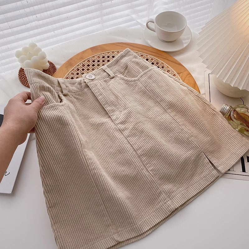 Retro High Waist Slimming Commuting Slim Fit Slit A- Line Skirt