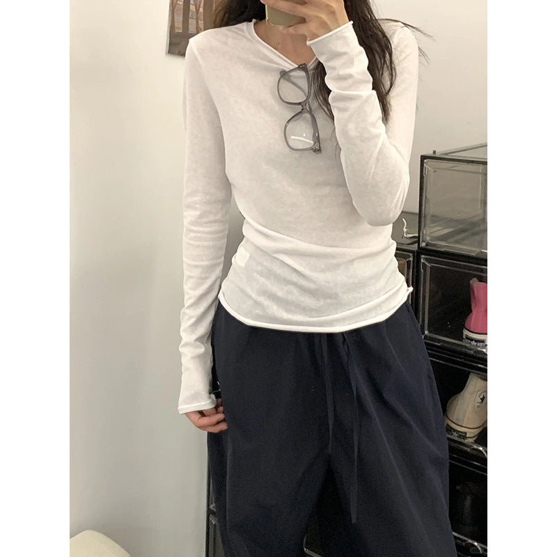 Inner Basic Style Laid-back Long Sleeve T-shirt