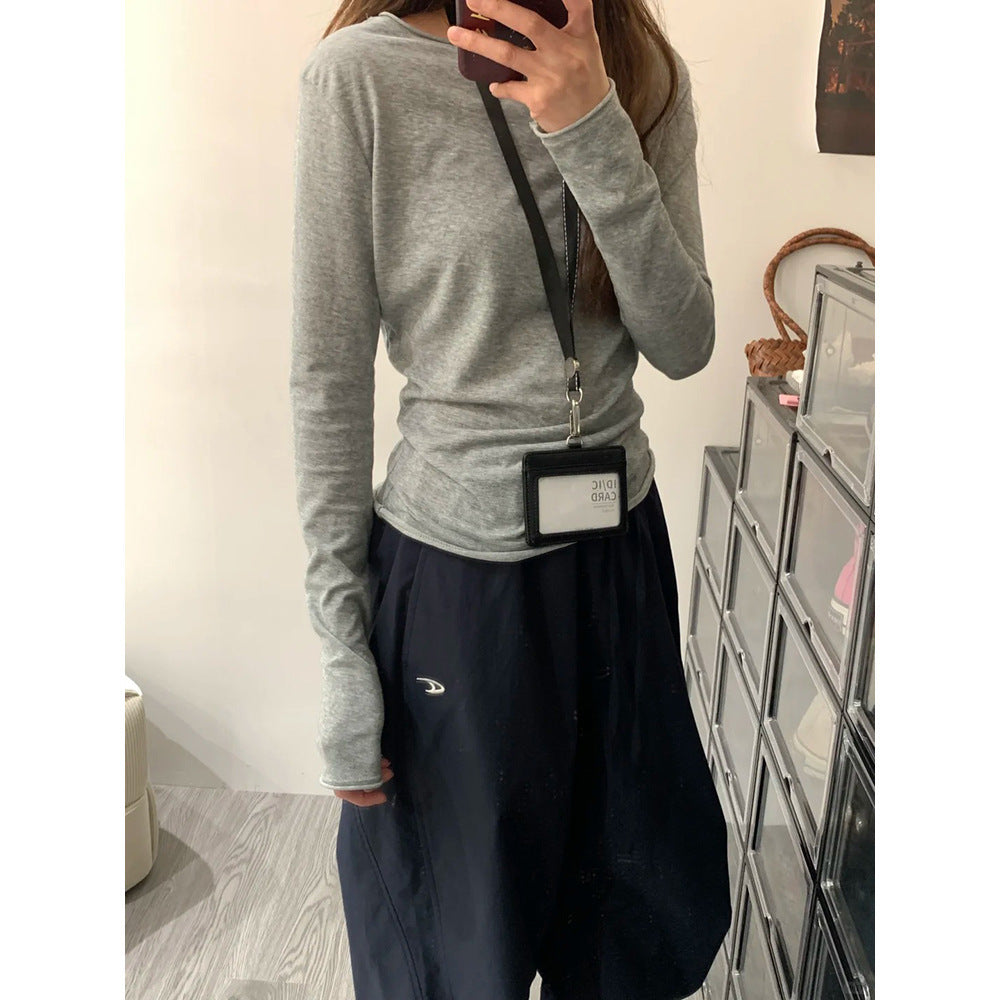 Inner Basic Style Laid-back Long Sleeve T-shirt