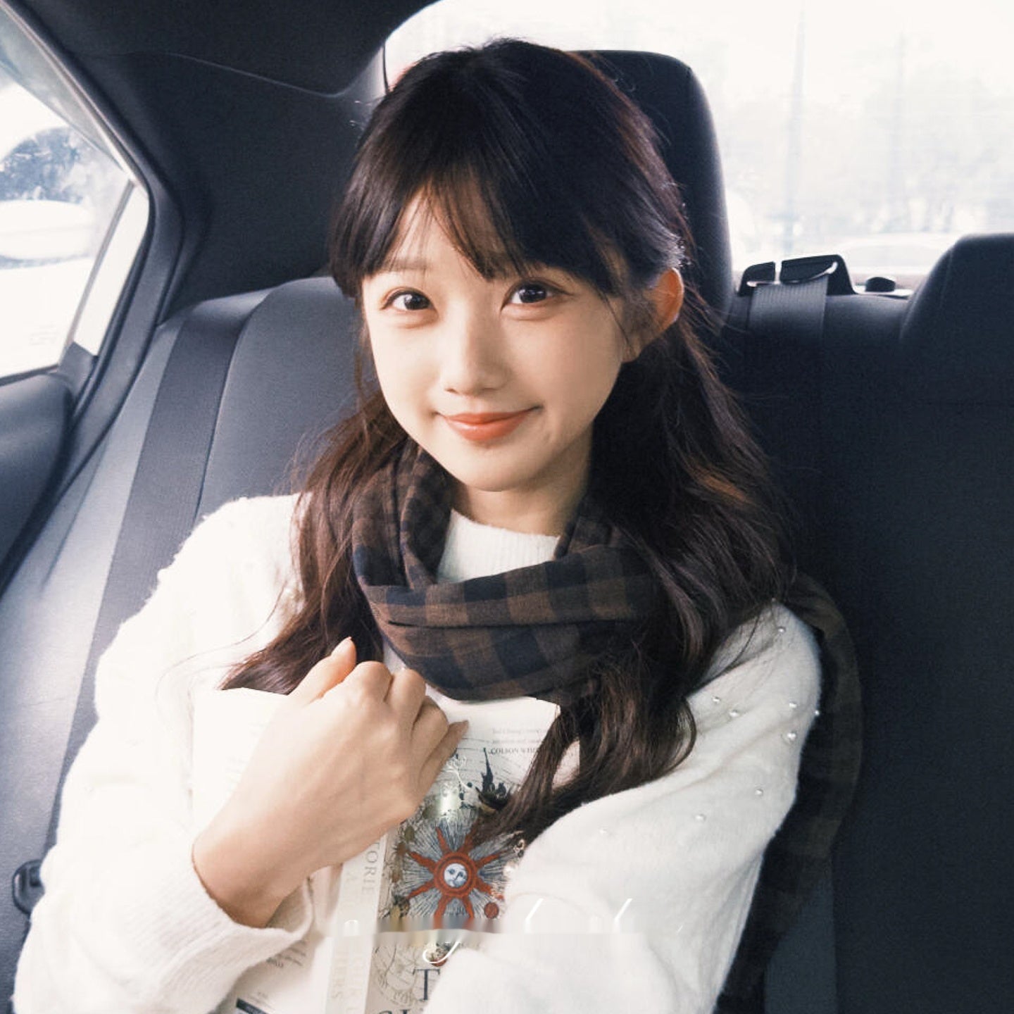 Japanese Cotton And Linen Brown Double-sided Plaid Scarf