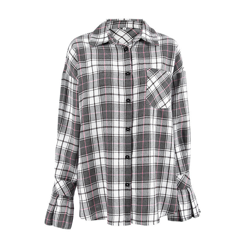 Design Plaid Casual Cotton Loose Shirt