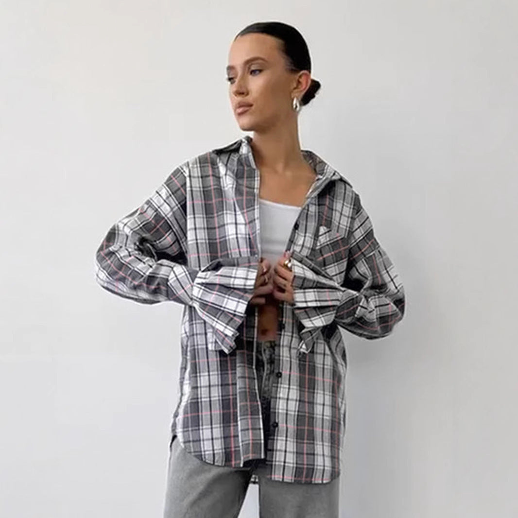 Design Plaid Casual Cotton Loose Shirt