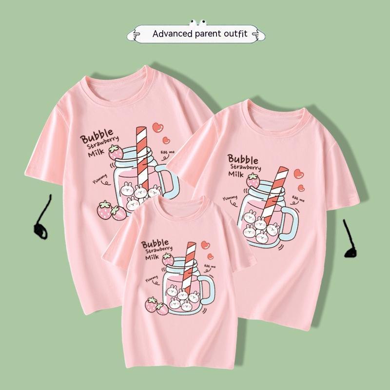 Cute Strawberry Girl T-shirt Short Sleeve